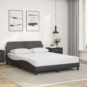 vidaXL Cadre de lit avec tête de lit Gris 140x190 cm Similicuir pas cher