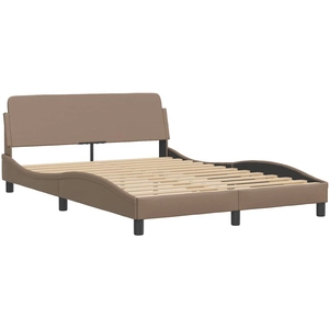 vidaXL Cadre de lit avec tête de lit Cappuccino 120x200 cm Similicuir pas cher