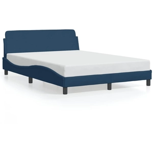 vidaXL Cadre de lit avec tête de lit Bleu 140x190 cm Tissu pas cher