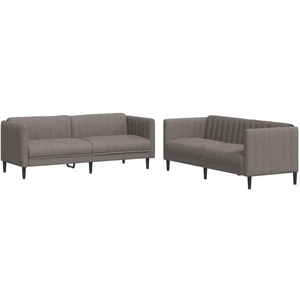 vidaXL Ensemble de canapés 2 pcs taupe tissu pas cher