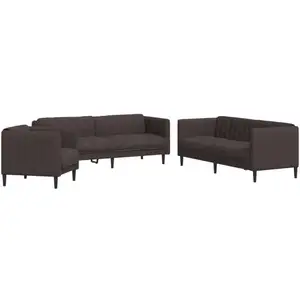 vidaXL Ensemble de canapés 3 pcs marron foncé tissu pas cher