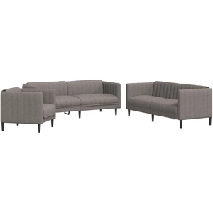 vidaXL Ensemble de canapés 3 pcs taupe tissu pas cher
