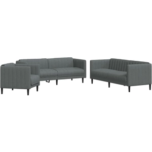 vidaXL Ensemble de canapés 3 pcs gris foncé tissu pas cher