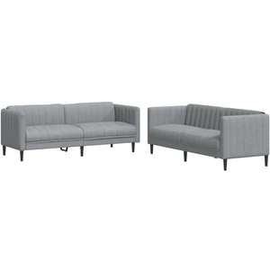 vidaXL Ensemble de canapés 2 pcs gris clair tissu pas cher