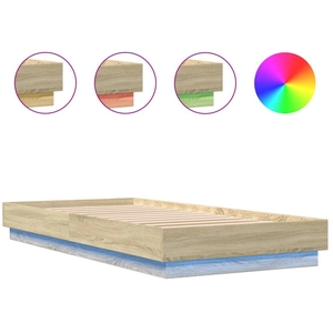 vidaXL Cadre de lit avec lumières LED chêne sonoma 100x200 cm pas cher