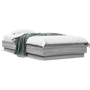 vidaXL Cadre de lit sonoma gris 90x190 cm bois d'ingénierie pas cher