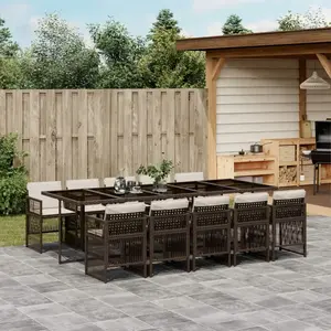 vidaXL - 11-delige - Tuinset - met - kussens - poly - rattan - bruin pas cher