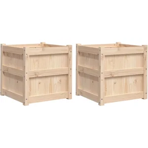 vidaXL Jardinières 2 pcs bois de pin massif pas cher