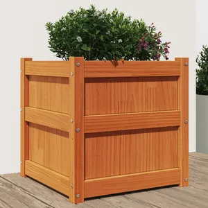 vidaXL Jardinière cire marron 50x50x50 cm bois de pin massif pas cher