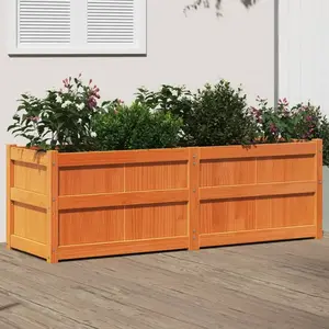 vidaXL Jardinière cire marron 150x50x50 cm bois de pin massif pas cher