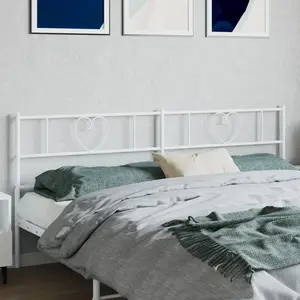 vidaXL Tête de lit métal blanc 193 cm pas cher