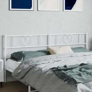 vidaXL Tête de lit métal blanc 200 cm pas cher