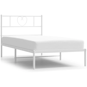 vidaXL Cadre de lit métal avec tête de lit blanc 107x203 cm