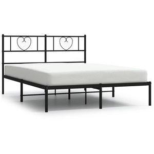 vidaXL Cadre de lit métal avec tête de lit noir 120x200 cm pas cher
