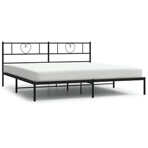 vidaXL Cadre de lit métal avec tête de lit noir 193x203 cm pas cher