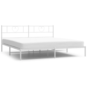 vidaXL Cadre de lit métal avec tête de lit blanc 180x200 cm