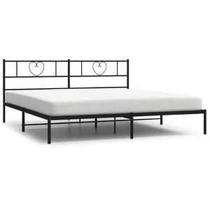 vidaXL Cadre de lit métal avec tête de lit noir 100x190 cm pas cher