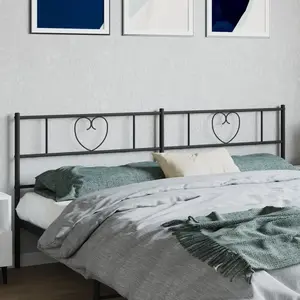 vidaXL Tête de lit métal noir 180 cm pas cher
