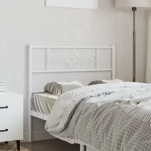 vidaXL Tête de lit métal blanc 100 cm pas cher