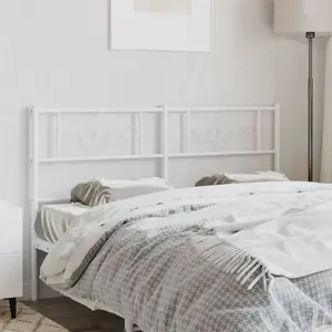 vidaXL Tête de lit métal blanc 160 cm pas cher