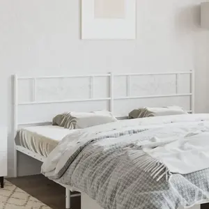 vidaXL Tête de lit métal blanc 180 cm pas cher