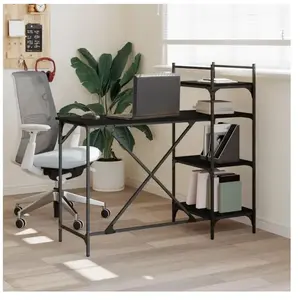 Comparateur de prix : vidaXL Bureau d'ordinateur avec étagères noir 120x47x109 cm