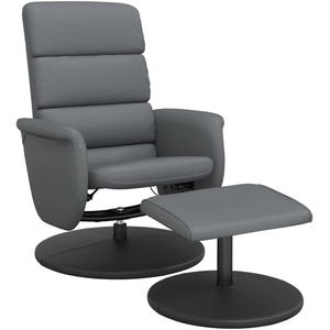 vidaXL Fauteuil inclinable avec repose-pied gris similicuir pas cher