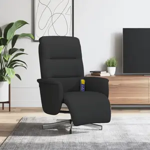 vidaXL Fauteuil inclinable de massage avec repose-pieds noir tissu pas cher