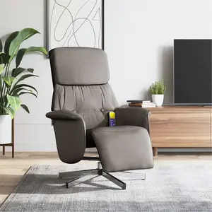 vidaXL Fauteuil inclinable de massage avec repose-pieds taupe tissu pas cher