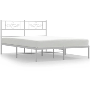 vidaXL Cadre de lit métal avec tête de lit blanc 200x200 cm pas cher