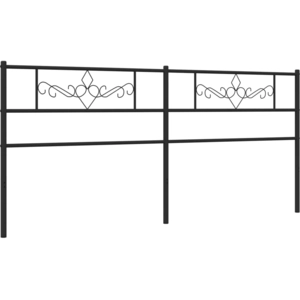 vidaXL Tête de lit métal noir 200 cm pas cher