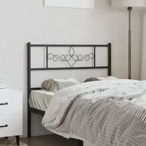 vidaXL Tête de lit métal noir 100 cm pas cher