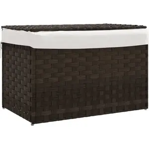 Comparateur de prix : vidaXL Panier à linge avec couvercle marron foncé résine tressée