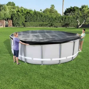 Couverture de piscine Flowclear 488 cm Bestway Anthracite pas cher