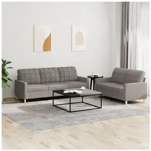 vidaXL Ensemble de canapés 2 pcs avec coussins Taupe Tissu pas cher