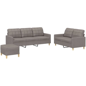 vidaXL Ensemble de canapés 3 pcs avec coussins Taupe Tissu 3201321 pas cher