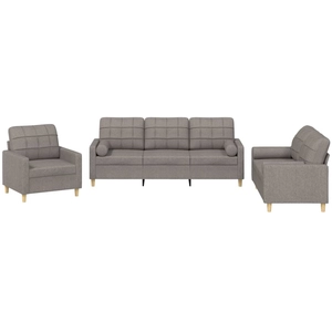Comparateur de prix : vidaXL Ensemble de canapés 4 pcs avec coussins Taupe Tissu