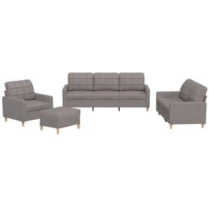 vidaXL Ensemble de canapés 4 pcs avec coussins taupe tissu pas cher