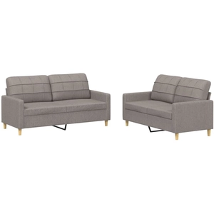Comparateur de prix : vidaXL Ensemble de canapés 2 pcs avec coussins Taupe Tissu
