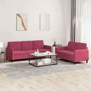 vidaXL Ensemble de canapés 2 pcs rouge bordeaux velours pas cher