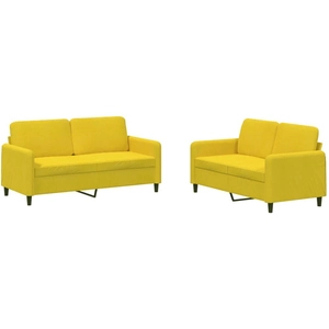vidaXL Ensemble de canapés 2 pcs jaune velours pas cher