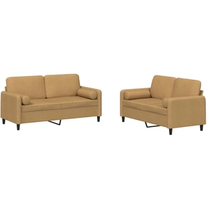 vidaXL Ensemble de canapés 3 pcs marron velours pas cher