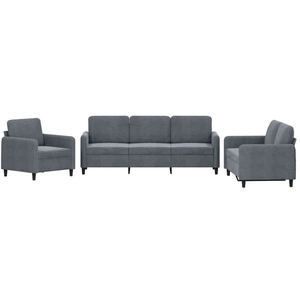 vidaXL Ensemble de canapés 3 pcs gris foncé velours