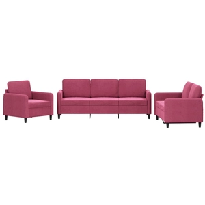 vidaXL Ensemble de canapés 3 pcs rouge bordeaux velours pas cher