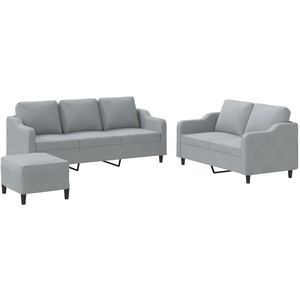 Comparateur de prix : vidaXL Ensemble de canapés 3 pcs coussins gris clair tissu