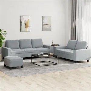 vidaXL Ensemble de canapés 3 pcs gris clair tissu pas cher