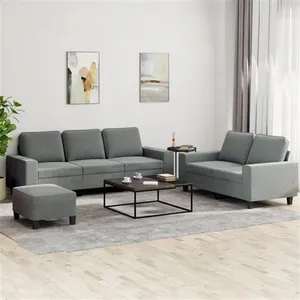 vidaXL Ensemble de canapés 3 pcs gris foncé tissu pas cher