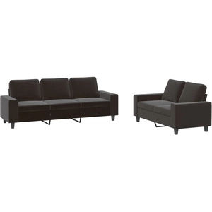 vidaXL Ensemble de canapés 3 pcs noir tissu pas cher