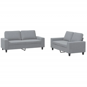 vidaXL Ensemble de canapés 2 pcs gris clair tissu