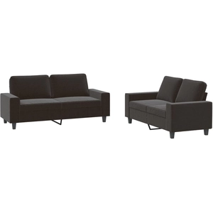 vidaXL Ensemble de canapés 2 pcs noir tissu pas cher